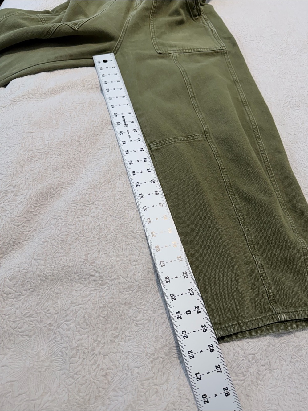 High Waist  Olive Utility Barrel Wide Leg  khaki Green Soft Cotton Trousers - Picture 11 of 16